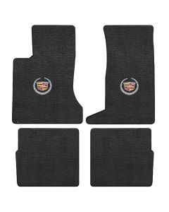 Lloyd ® - Ultimat™ Ebony Custom 4PC Floor Mats With Silver Cadillac Logo (600085)