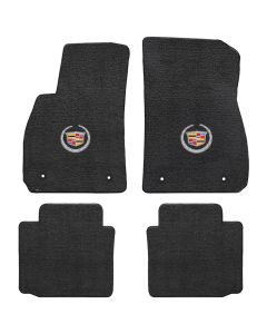 Lloyd ® - Ultimat™ Ebony Custom 4PC Floor Mats With Silver Cadillac Logo (600093)