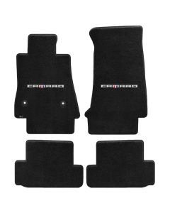 Lloyd ® - Ultimat™ Ebony Custom 4PC Floor Mats With Silver Camaro Logo (600154)