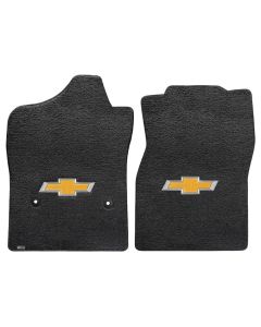 Lloyd ® - Ultimat™ Ebony Custom Front Floor Mats With Gold 3D Bowtie Logo (600040)