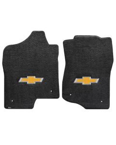 Lloyd ® - Ultimat™ Ebony Custom Front Floor Mats With Gold 3D Bowtie Logo (600049)
