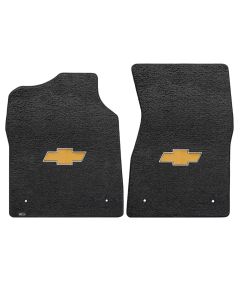 Lloyd ® - Ultimat™ Ebony Custom Front Floor Mats With Gold Bowtie Logo (600046)