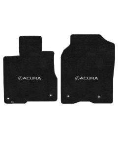 Lloyd ® - Ultimat™ Ebony Custom Front Floor Mats With Silver Acura & A Logo (600209)
