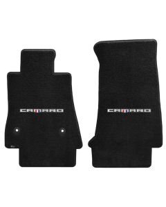 Lloyd ® - Ultimat™ Ebony Custom Front Floor Mats With Silver Camaro Logo (600151)