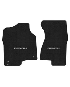 Lloyd ® - Ultimat™ Ebony Custom Front Floor Mats With Silver Denali Logo (600331)