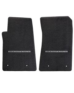 Lloyd ® - Ultimat™ Ebony Custom Front Floor Mats With Silver on Graphite Camaro Logo (600001)