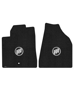 Lloyd ® - Ultimat™ Ebony Custom Front Floor Mats With Silver Shield Logo (600340)