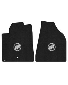 Lloyd ® - Ultimat™ Ebony Custom Front Floor Mats With Silver Shield Logo (600341)