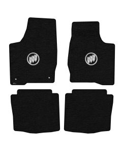 Lloyd ® - Velourtex™ Black Custom 4PC Floor Mats With Silver Shield Logo (620247)