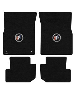 Lloyd ® - Velourtex™ Black Custom 4PC Floor Mats With Tri Color Shield Logo (620248)