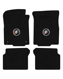 Lloyd ® - Velourtex™ Black Custom 4PC Floor Mats With Tri Color Shield Logo (620251)