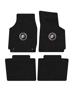 Lloyd ® - Velourtex™ Black Custom 4PC Floor Mats With Tri Color Shield Logo (620254)
