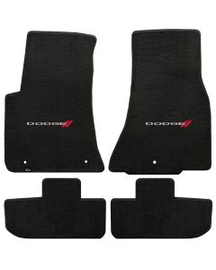 Lloyd ® - Velourtex™ Ebony Custom 4PC Floor Mats With Dodge Logo (620027)