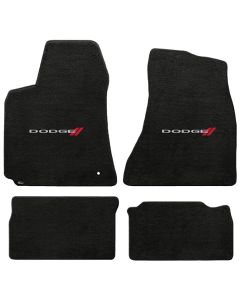 Lloyd ® - Velourtex™ Ebony Custom 4PC Floor Mats With Dodge Logo (620032)