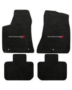 Lloyd ® - Velourtex™ Ebony Custom 4PC Floor Mats With Dodge Logo (620033)