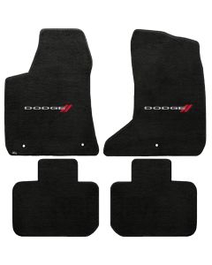 Lloyd ® - Velourtex™ Ebony Custom 4PC Floor Mats With Dodge Logo (620034)