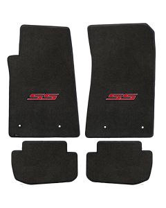 Lloyd ® - Velourtex™ Ebony Custom 4PC Floor Mats With Red SS Logo (620005)