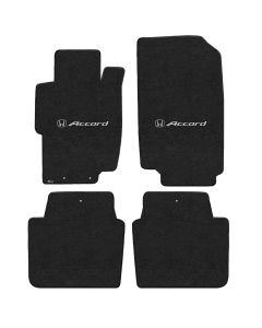 Lloyd ® - Velourtex™ Ebony Custom 4PC Floor Mats With Silver Accord & H Logo (620161)
