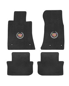 Lloyd ® - Velourtex™ Ebony Custom 4PC Floor Mats With Silver Cadillac Logo (620067)