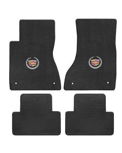 Lloyd ® - Velourtex™ Ebony Custom 4PC Floor Mats With Silver Cadillac Logo (620069)