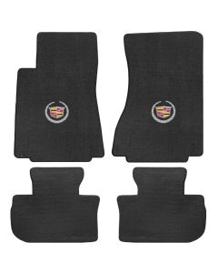 Lloyd ® - Velourtex™ Ebony Custom 4PC Floor Mats With Silver Cadillac Logo (620071)