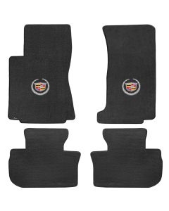 Lloyd ® - Velourtex™ Ebony Custom 4PC Floor Mats With Silver Cadillac Logo (620075)