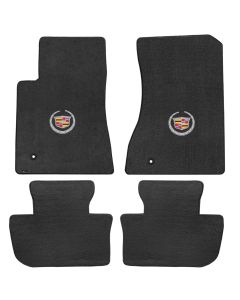 Lloyd ® - Velourtex™ Ebony Custom 4PC Floor Mats With Silver Cadillac Logo (620077)