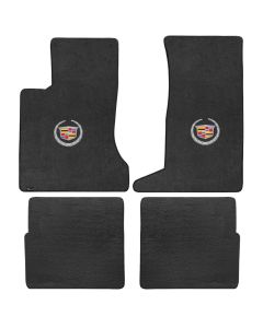 Lloyd ® - Velourtex™ Ebony Custom 4PC Floor Mats With Silver Cadillac Logo (620085)