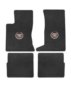 Lloyd ® - Velourtex™ Ebony Custom 4PC Floor Mats With Silver Cadillac Logo (620087)