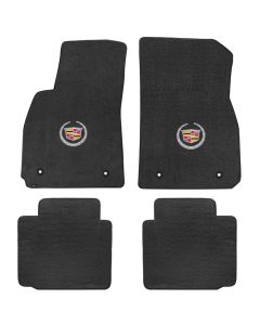 Lloyd ® - Velourtex™ Ebony Custom 4PC Floor Mats With Silver Cadillac Logo (620093)