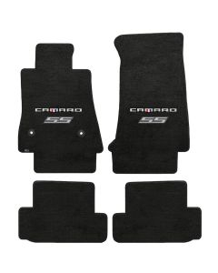 Lloyd ® - Velourtex™ Ebony Custom 4PC Floor Mats With Silver Camaro SS Logo (620200)