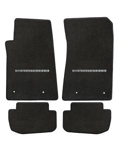 Lloyd ® - Velourtex™ Ebony Custom 4PC Floor Mats With Silver on Graphite Camaro Logo (620004)