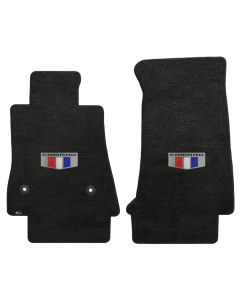 Lloyd ® - Velourtex™ Ebony Custom Front Floor Mats With Camaro Shield Logo (620148)