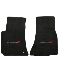 Lloyd ® - Velourtex™ Ebony Custom Front Floor Mats With Dodge Logo (620021)