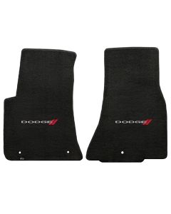 Lloyd ® - Velourtex™ Ebony Custom Front Floor Mats With Dodge Logo (620023)