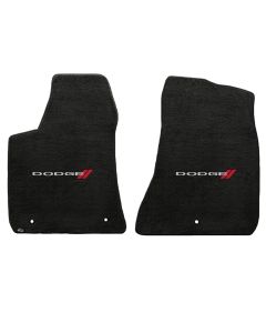 Lloyd ® - Velourtex™ Ebony Custom Front Floor Mats With Dodge Logo (620030)