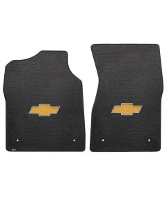 Lloyd ® - Velourtex™ Ebony Custom Front Floor Mats With Gold Bowtie Logo (620046)
