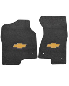 Lloyd ® - Velourtex™ Ebony Custom Front Floor Mats With Gold Bowtie Logo (620047)