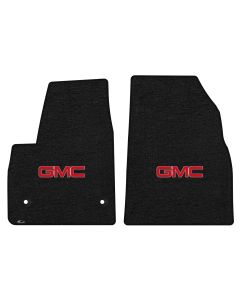 Lloyd ® - Velourtex™ Ebony Custom Front Floor Mats With Red GMC Logo (620209)