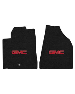 Lloyd ® - Velourtex™ Ebony Custom Front Floor Mats With Red GMC Logo (620210)