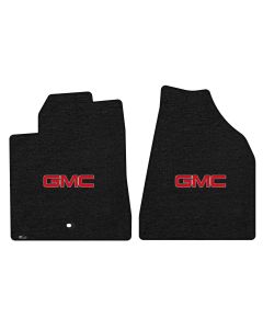 Lloyd ® - Velourtex™ Ebony Custom Front Floor Mats With Red GMC Logo (620212)