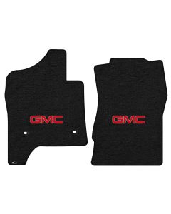 Lloyd ® - Velourtex™ Ebony Custom Front Floor Mats With Red GMC Logo (620215)