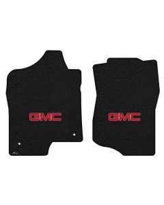 Lloyd ® - Velourtex™ Ebony Custom Front Floor Mats With Red GMC Logo (620216)