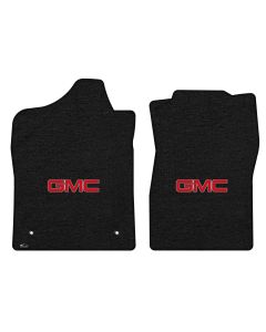 Lloyd ® - Velourtex™ Ebony Custom Front Floor Mats With Red GMC Logo (620217)