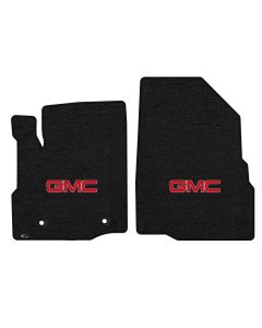 Lloyd ® - Velourtex™ Ebony Custom Front Floor Mats With Red GMC Logo (620231)