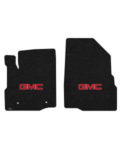 Lloyd ® - Velourtex™ Ebony Custom Front Floor Mats With Red GMC Logo (620232)