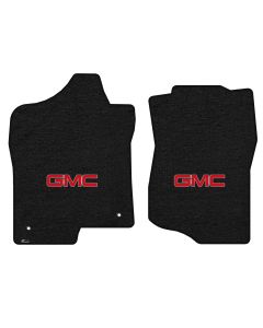 Lloyd ® - Velourtex™ Ebony Custom Front Floor Mats With Red GMC Logo (620237)