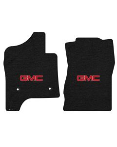 Lloyd ® - Velourtex™ Ebony Custom Front Floor Mats With Red GMC Logo (620242)