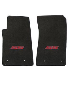 Lloyd ® - Velourtex™ Ebony Custom Front Floor Mats With Red SS Logo (620002)