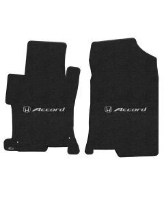 Lloyd ® - Velourtex™ Ebony Custom Front Floor Mats With Silver Accord & H Logo (620157)